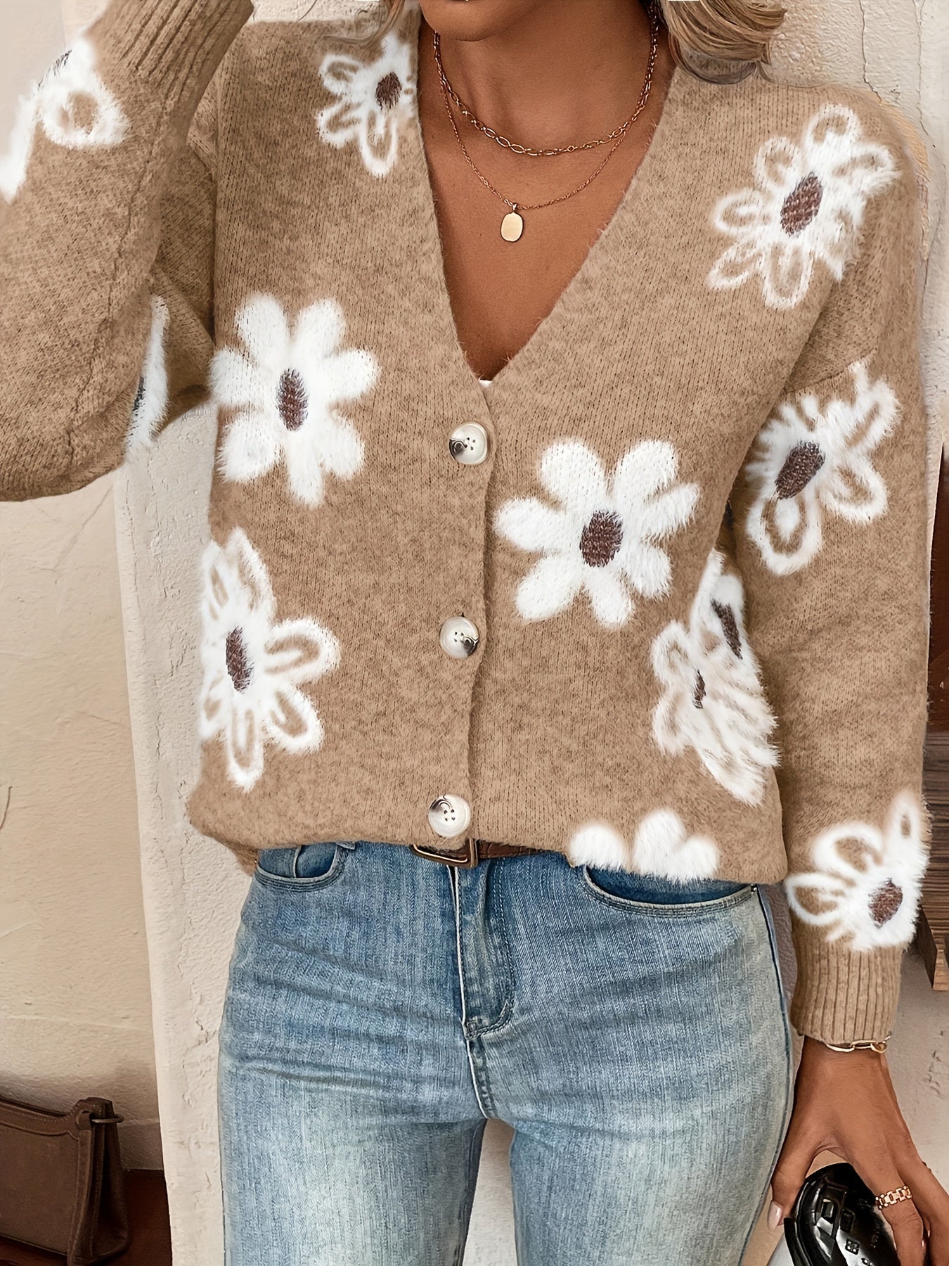 Nina | Sweter z Wzorem Kwiatowym