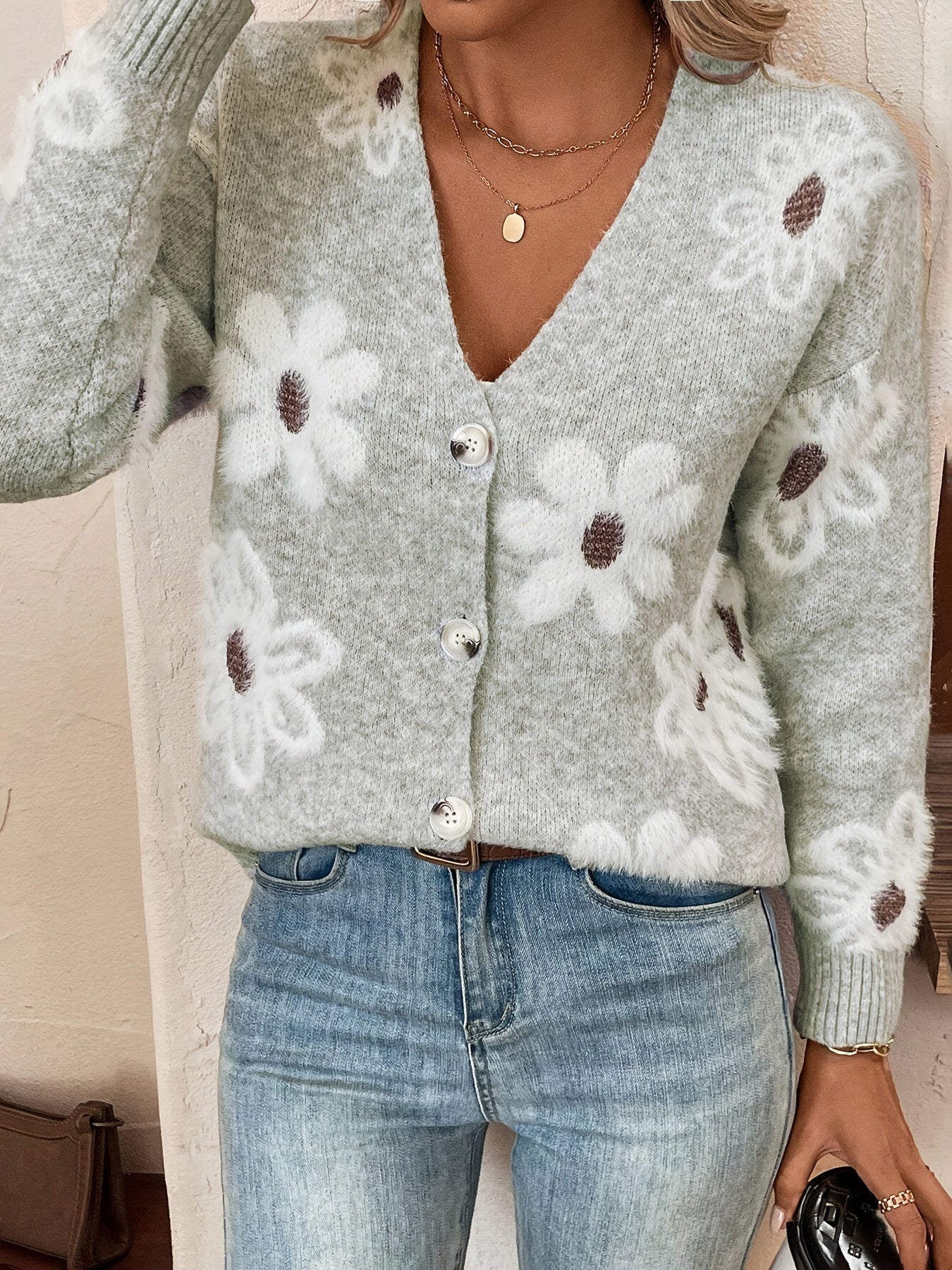 Nina | Sweter z Wzorem Kwiatowym