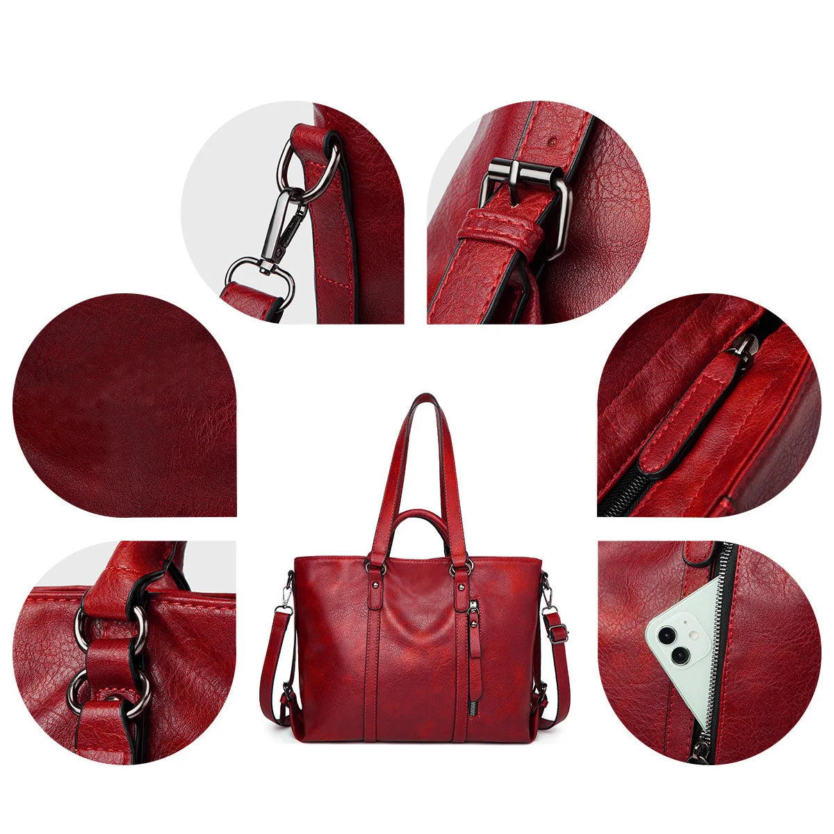 Signe™ | Elegancka Duża Torba Skórzana na Ramię