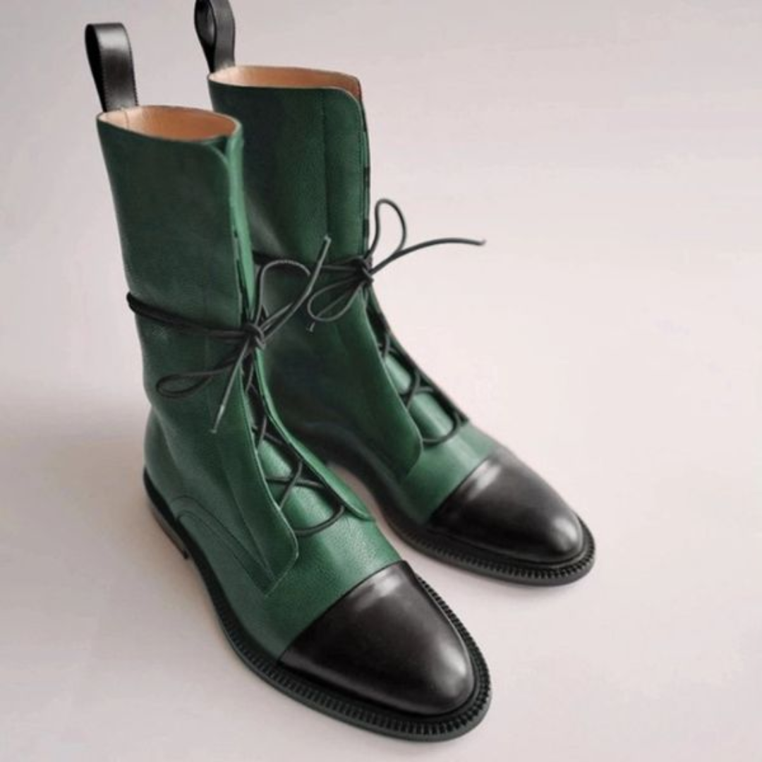 Isabella™ - Eleganckie Skórzane Botki na Obcasie