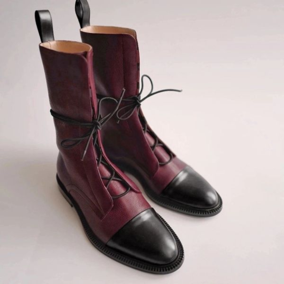 Isabella™ - Eleganckie Skórzane Botki na Obcasie