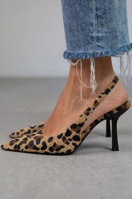 Ambra™ | Szpilki w leoparda z tylnym paskiem