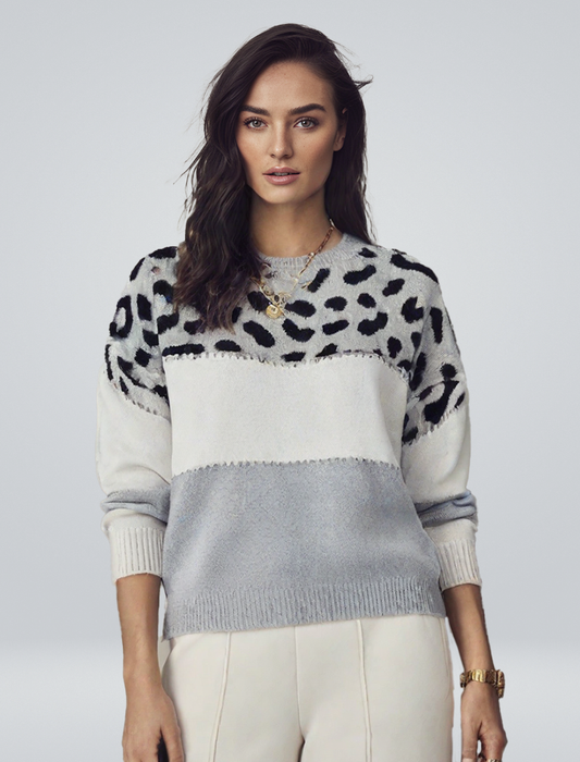 Pernille | Elegancki sweter z wzorem w panterkę