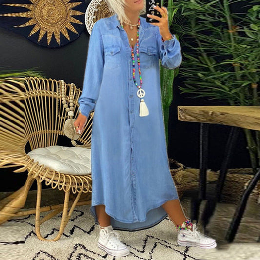 Lilla™ | Wygodna sukienka koszulowa z denimu