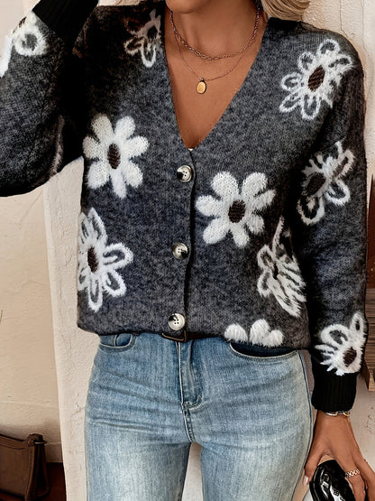Nina | Sweter z Wzorem Kwiatowym