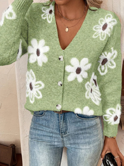Nina | Sweter z Wzorem Kwiatowym