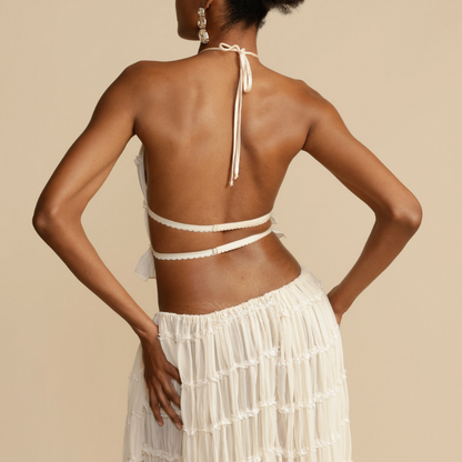 Jeanette™ | Zestaw topu na halter i spódnicy