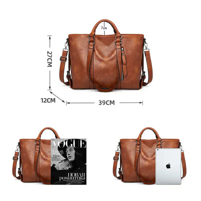Signe™ | Elegancka Duża Torba Skórzana na Ramię