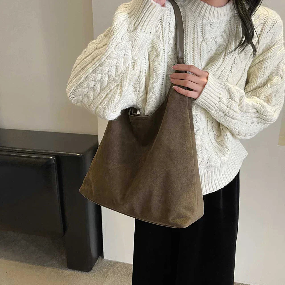 freja™ – Elegancka, miękka torebka na ramię w stylu zamszowym