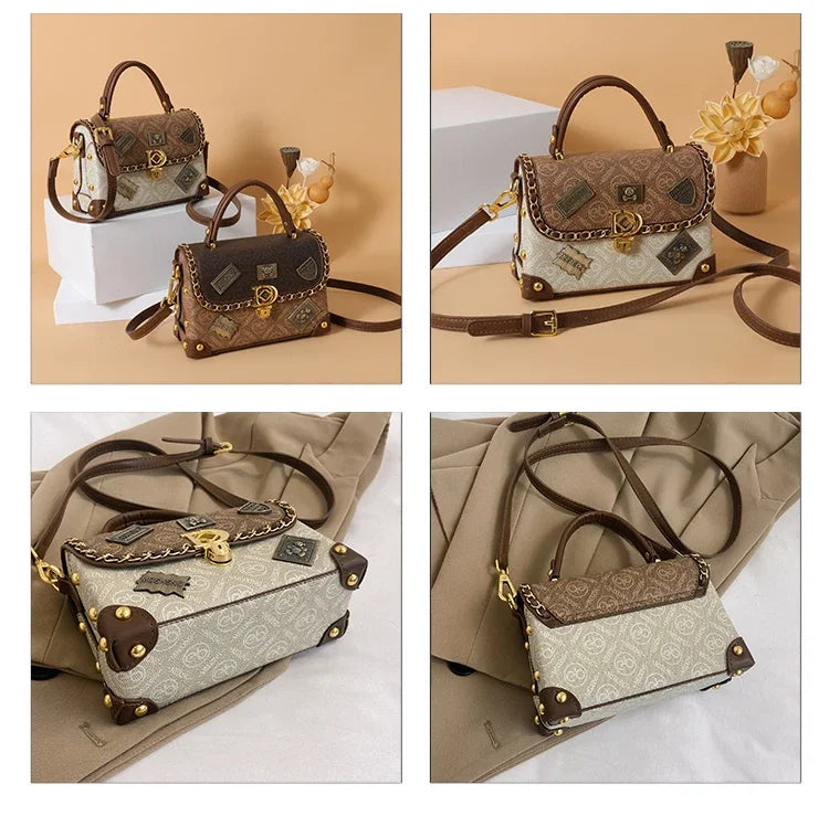 Retro torba na ramię z monogramem i złotymi detalami Zelda™