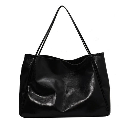 Elegancka brązowa torba tote o skórzanym wyglądzie