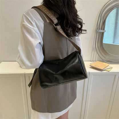 Trine™ | Vintage Skórzana Torebka Crossbody z Woven Regulowanym Paskiem
