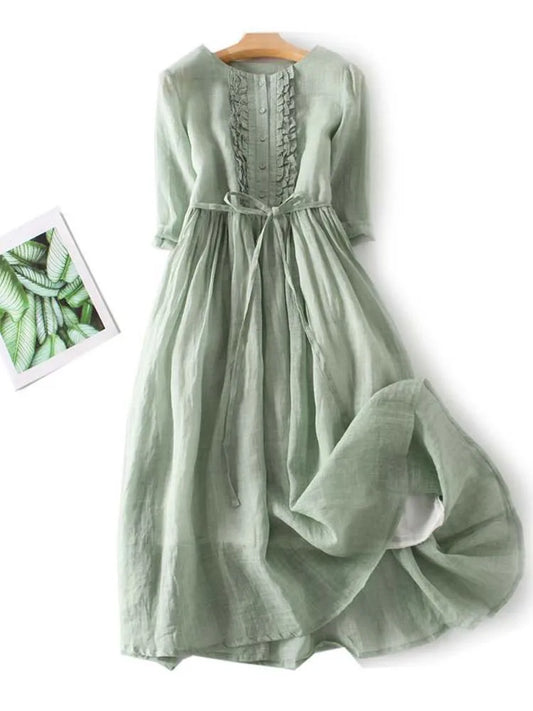 Laureen | Elegancka sukienka lniana