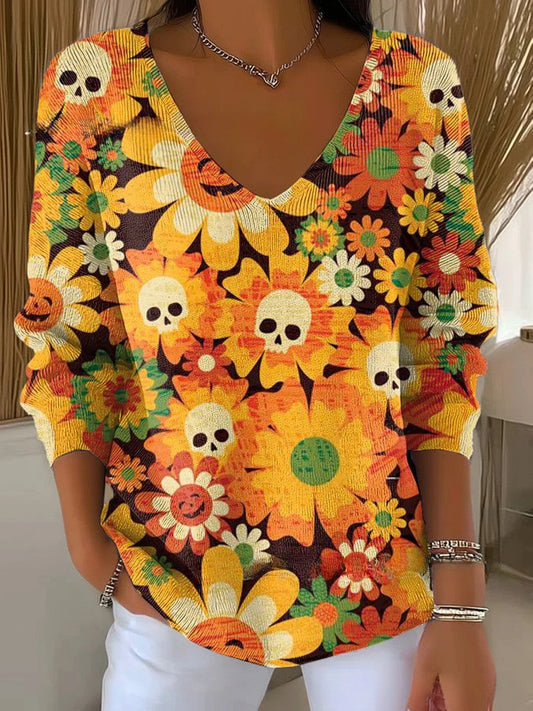 LENA | Sweter z dekoltem w serek